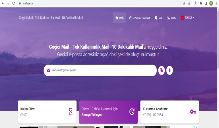 Geçici Mail-10 Dakikalık Mail